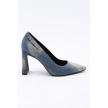 Pantofi din denim cu aspect decolorat