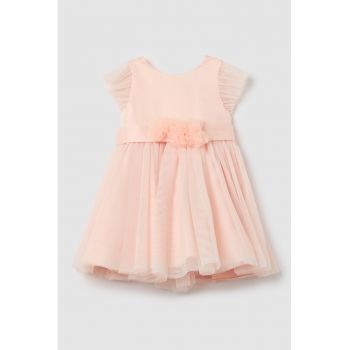Rochie cu tul si maneci scurte