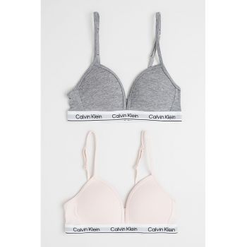 Set de bustiere din bumbac cu logo - 2 Perechi