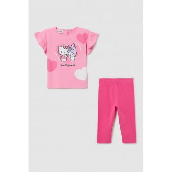 Set de imbracaminte cu imprimeu cu desene -2 piese