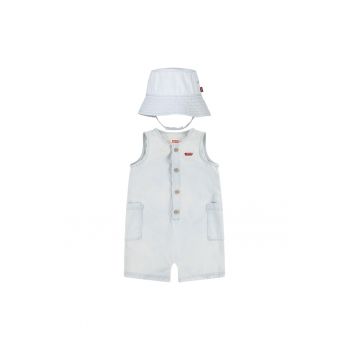 Set de palarie bucket si salopeta de bumbac