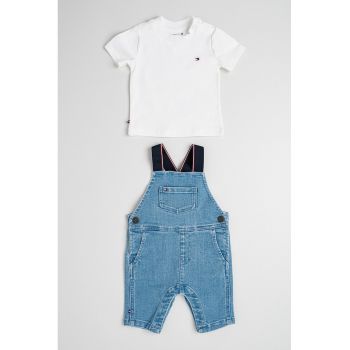 Set de salopeta de denim si tricou - 2 piese