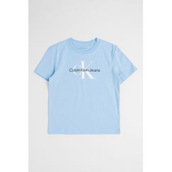 Tricou cu decolteu la baza gatului si imprimeu logo