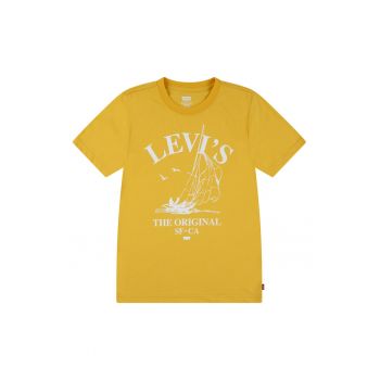 Tricou cu decolteu la baza gatului si imprimeu logo