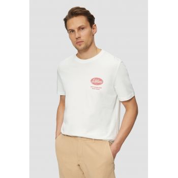 Tricou cu decolteu la baza gatului si imprimeu logo