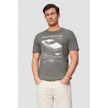 Tricou cu imprimeu text pe partea din fata