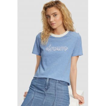 Tricou cu model in dungi si perle