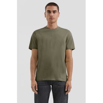 Tricou de bumbac cu decolteu la baza gatului