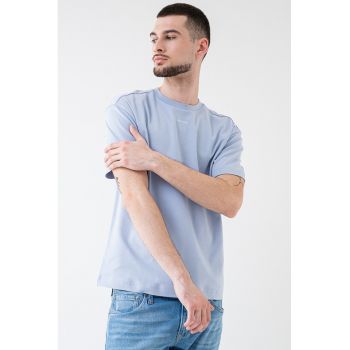 Tricou de bumbac cu decolteu la baza gatului