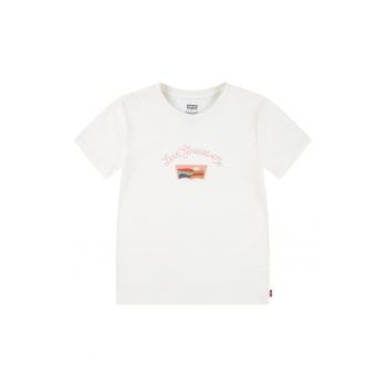 Tricou din amestec de bumbac cu decolteu la baza gatului