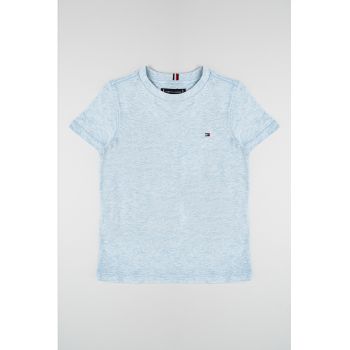 Tricou din bumbac cu decolteu la baza gatului