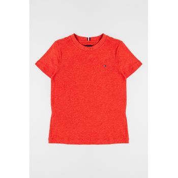 Tricou din bumbac cu decolteu la baza gatului