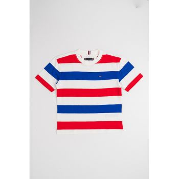 Tricou regular fit cu decolteu la baza gatului