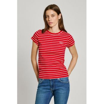 Tricou slim fit cu dungi