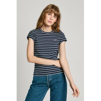 Tricou slim fit cu dungi