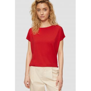 Tricou uni cu decolteu barcuta