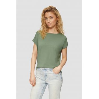 Tricou uni cu decolteu barcuta