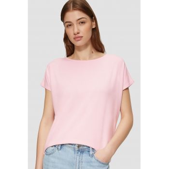 Tricou uni cu decolteu barcuta