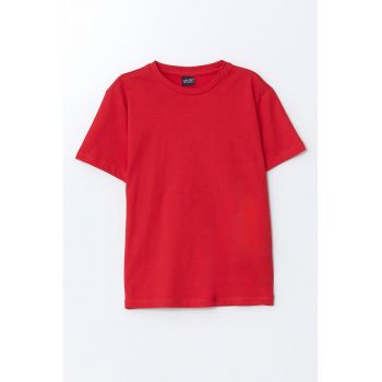 Tricou uni cu decolteu la baza gatului