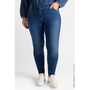 Blugi skinny cu strasuri