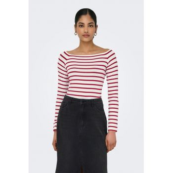 Bluza slim fit cu decolteu pe umeri