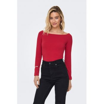 Bluza slim fit cu decolteu pe umeri
