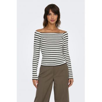 Bluza slim fit cu decolteu pe umeri