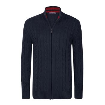 Cardigan cu model torsade si fermoar