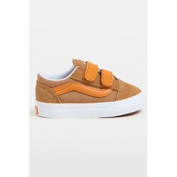 Pantofi sport cu inchidere velcro si insertii din piele intoarsa