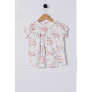Rochie de bumbac cu model floral