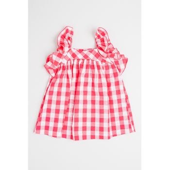 Rochie din bumbac cu model gingham