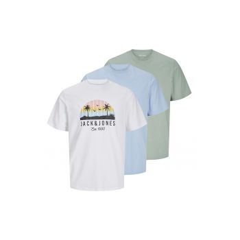 Set de tricouri cu decolteu la baza gatului - 3 piese