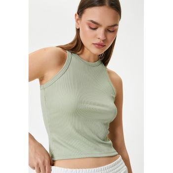Top striat cu decupaj racerback