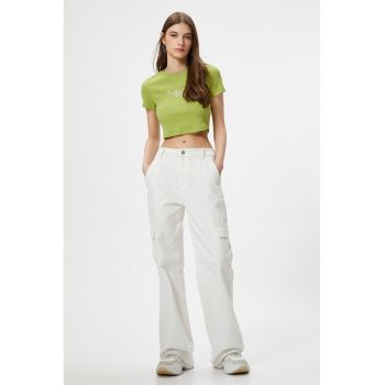 Tricou crop cu striatii