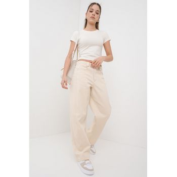 Tricou crop slim fit