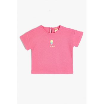 Tricou cu decolteu la baza gatului - din bumbac