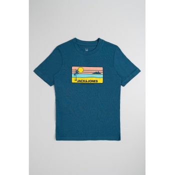 Tricou cu decolteu la baza gatului si logo