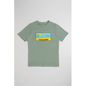 Tricou cu decolteu la baza gatului si logo