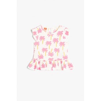 Tricou cu imprimeu cu palmieri