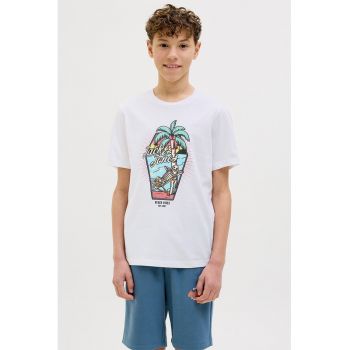 Tricou cu imprimeu logo si grafic