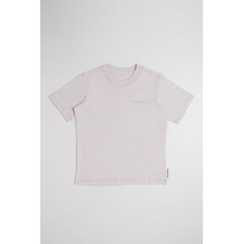 Tricou de bumbac cu decolteu la baza gatului