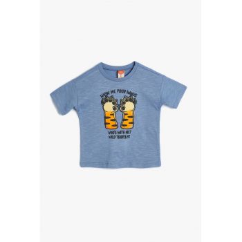 Tricou de bumbac cu detalii brodate
