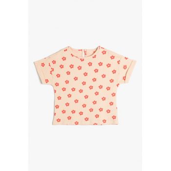 Tricou de bumbac cu imprimeu floral