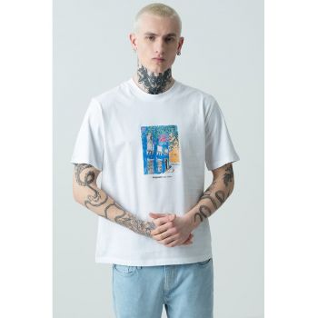 Tricou de bumbac cu imprimeu Paros