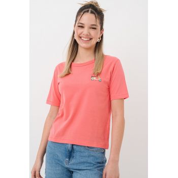 Tricou de bumbac cu imprimeu pe piept May