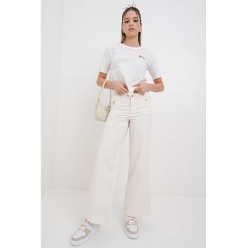 Tricou de bumbac cu imprimeu pe piept May