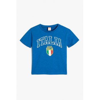 Tricou de bumbac cu imprimeu text