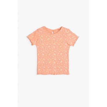 Tricou de bumbac cu model floral