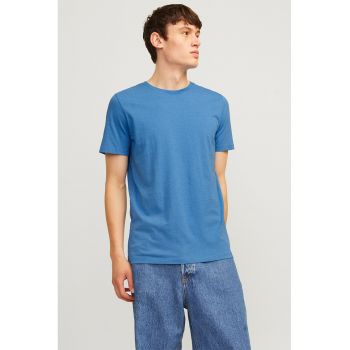 Tricou din amestec de bumbac cu decolteu la baza gatului