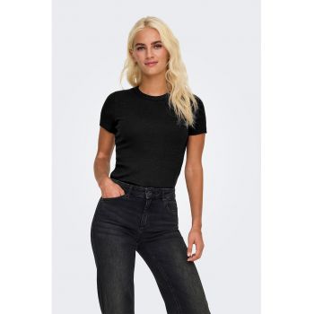 Tricou din amestec de bumbac organic cu decolteu la baza gatului